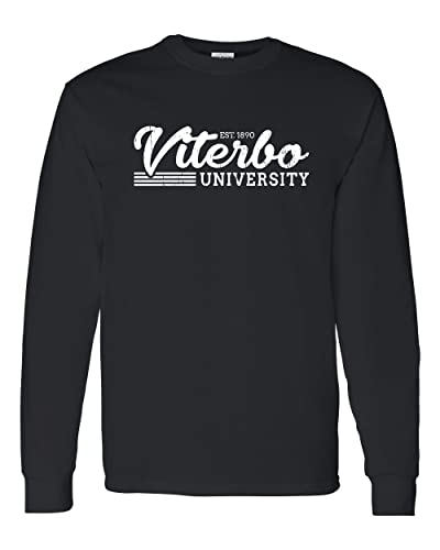 Vintage Viterbo University Long Sleeve T-Shirt - Black
