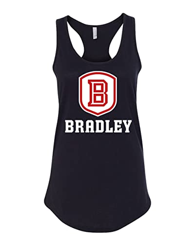Bradley University Shield Ladies Tank Top - Black