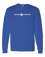 Load image into Gallery viewer, University of Rochester Straight Text Long Sleeve T-Shirt - Royal
