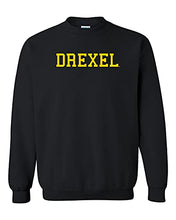 Load image into Gallery viewer, Drexel University Drexel Gold Text Crewneck Sweatshirt - Black
