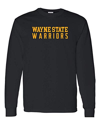 Wayne State Warriors One Color Long Sleeve - Black