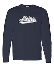 Load image into Gallery viewer, University of Maine Vintage Script Long Sleeve Shirt - Navy
