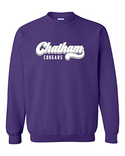 Chatham Cougars Banner Crewneck Sweatshirt - Purple