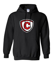 Load image into Gallery viewer, Carthage College Full Shield Hooded Sweatshirt - Black
