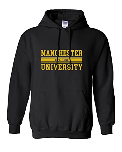 Manchester University EST One Color Hooded Sweatshirt - Black