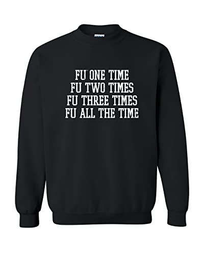 Furman University FU One Time Crewneck Sweatshirt - Black