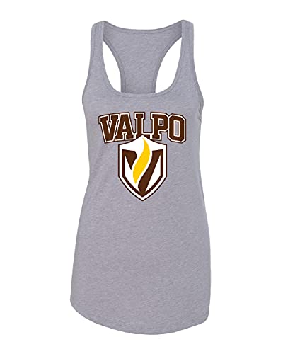 Valparaiso Valpo Shield Full Color Ladies Tank Top - Heather Grey