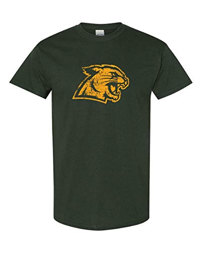 Northern Michigan Wildcat Distressed T-Shirt - Forest Green