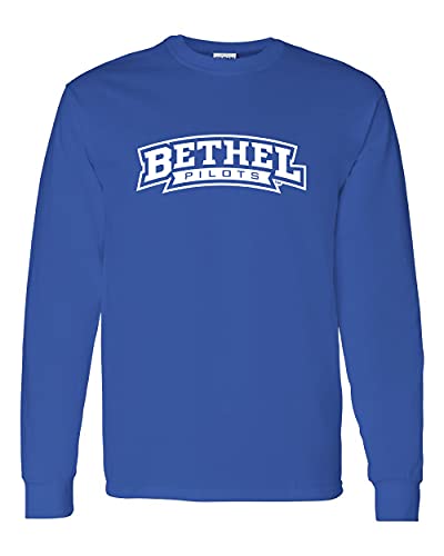 Bethel Pilots Official Text Logo Long Sleeve Shirt - Royal
