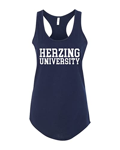 Herzing University Block Ladies Tank Top - Midnight Navy