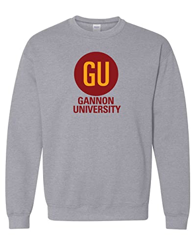 Gannon University GU Circle Crewneck Sweatshirt - Sport Grey