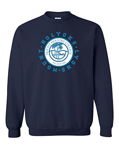 Mount Holyoke College Lyons Logo Crewneck Sweatshirt - Navy