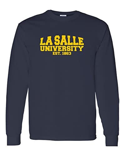 La Salle University est 1863 Long Sleeve T-Shirt - Navy