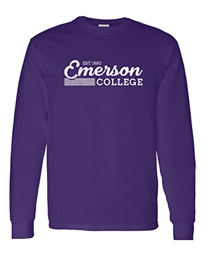 Vintage Emerson College Long Sleeve Shirt - Purple