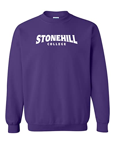 Stonehill College Block Letters Crewneck Sweatshirt - Purple