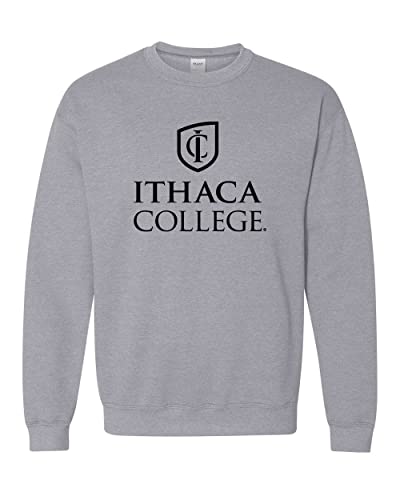 Ithaca College Stacked Crewneck Sweatshirt - Sport Grey