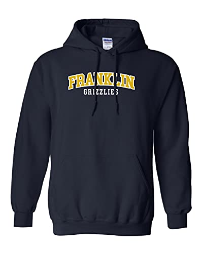 Franklin Grizzlies Block Two Color Hooded Sweatshirt - Navy