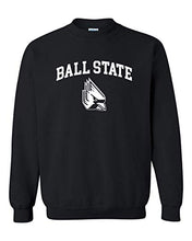 Load image into Gallery viewer, Ball State Block Letters with Student Logo Crewneck Sweatshirt - Black

