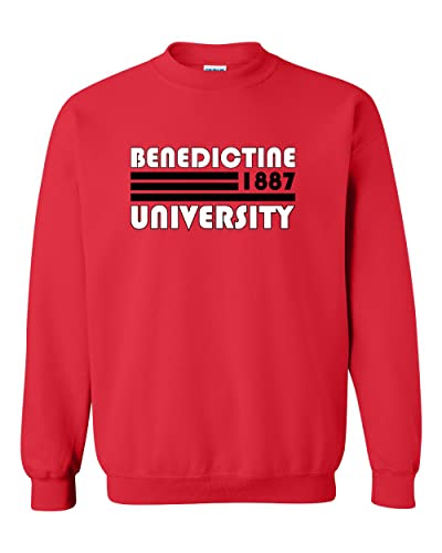 Retro Benedictine University Crewneck Sweatshirt - Red