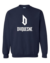 Load image into Gallery viewer, Duquesne University Stacked Crewneck Sweatshirt - Navy
