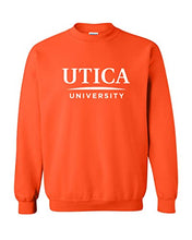 Load image into Gallery viewer, Utica University Text Crewneck Sweatshirt - Orange
