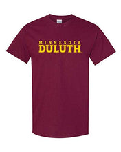 Load image into Gallery viewer, Minnesota Duluth Gold Text T-Shirt - Maroon
