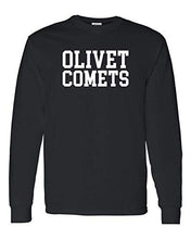 Load image into Gallery viewer, Olivet College Comets White Text Long Sleeve - Black
