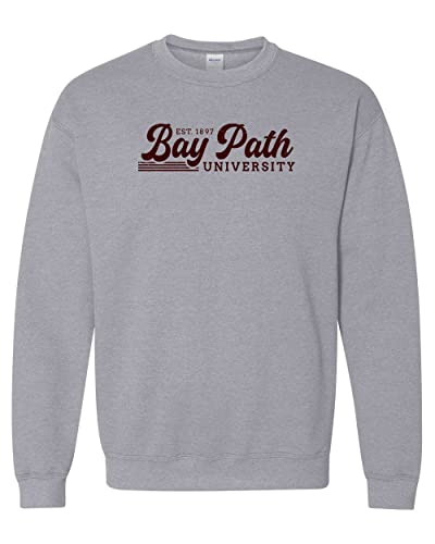 Vintage Bay Path University Crewneck Sweatshirt - Sport Grey
