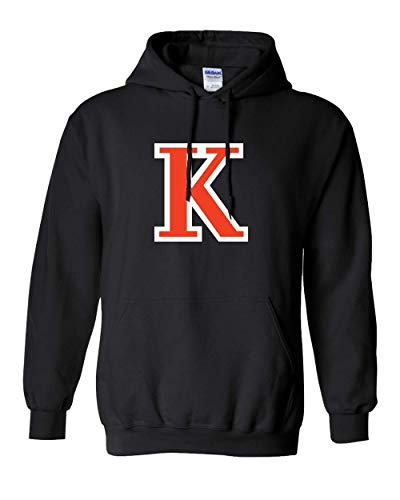 Kalamazoo College K Logo Two Color Hoodie - Black