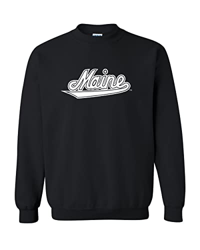University of Maine Vintage Script Crewneck Sweatshirt - Black