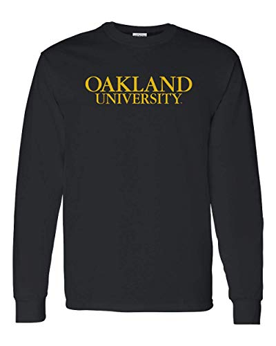 Oakland University Text Only Long Sleeve - Black