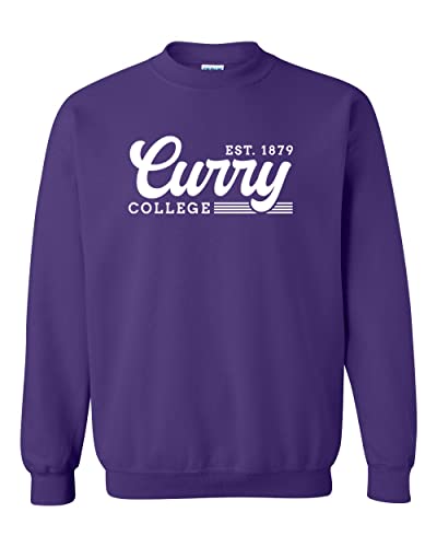 Vintage Curry College Crewneck Sweatshirt - Purple