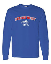Load image into Gallery viewer, Detroit Mercy Arched Two Color Long Sleeve T-Shirt - Royal
