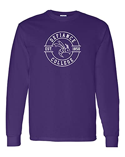 Defiance College Circle One Color Long Sleeve Shirt - Purple