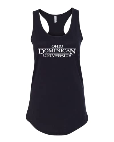 Ohio Dominican Text Only Logo One Color Ladies Tank Top - Black