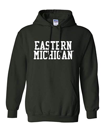 Eastern Michigan Green Pride Hooded Sweatshirt EMU Eagles Mens/Womens Hoodie - Forest Green