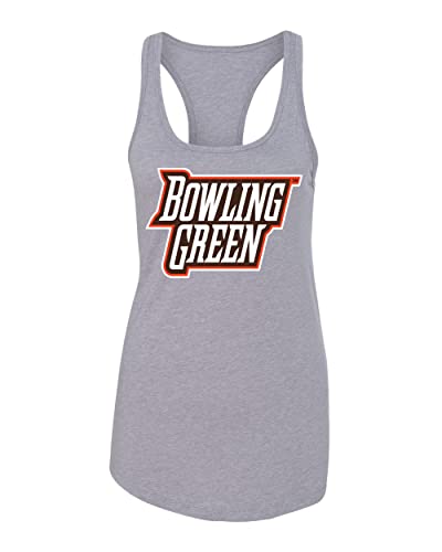 Bowling Green Text Logo Full Color Ladies Tank Top - Heather Grey