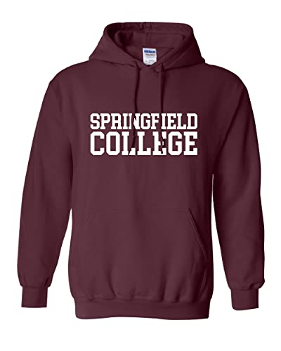 Springfield College Block Letters Hooded Sweatshirt - Maroon