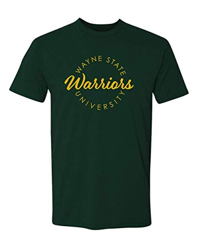 Wayne State University Circular 1 Color Exclusive Soft Shirt - Forest Green