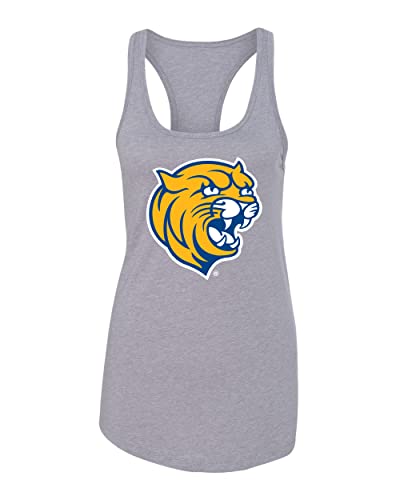 Johnson & Wales University Cat Head Ladies Tank Top - Heather Grey