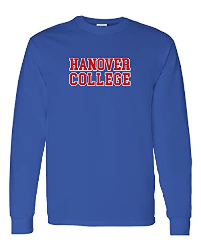 Hanover College Block Two Color Long Sleeve Shirt - Royal