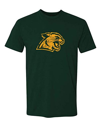 Northern Michigan Wildcat Distressed Exclusive Soft Shirt - Forest Green