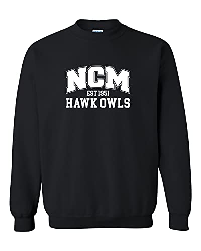 NMC Vintage Hawk Owls Crewneck Sweatshirt - Black