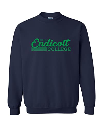 Vintage Endicott College Crewneck Sweatshirt - Navy