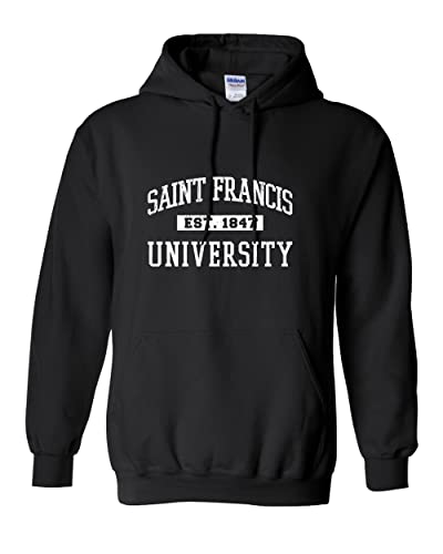 Vintage Saint Francis Est 1847 Hooded Sweatshirt - Black