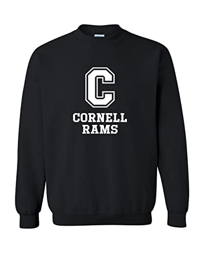 Cornell College Mascot 1 Color Crewneck Sweatshirt - Black