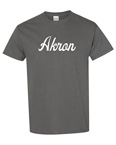 University of Akron Script T-Shirt - Charcoal