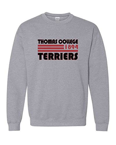 Thomas College Retro Crewneck Sweatshirt - Sport Grey