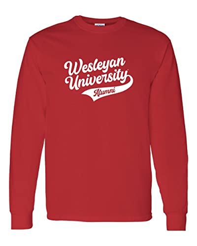 Wesleyan University Alumni Long Sleeve T-Shirt - Red