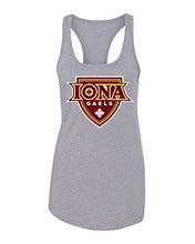 Load image into Gallery viewer, Iona University Full Color Logo Ladies Tank Top - Heather Grey
